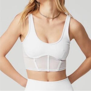 ALO Yoga Airbrush Mesh Corset Tank in White